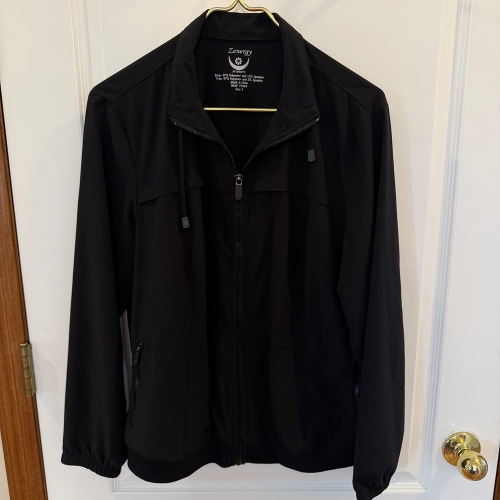 Chicos Zenergy Womens Large Black Zip Up Activewear Jacket- Fantastic! - Picture 2 of 11